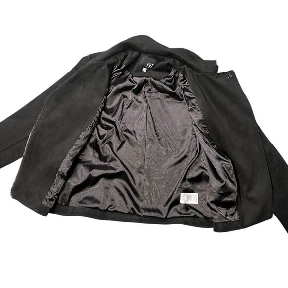 Kut From The Kloth Jayden Faux Suede Black Moto Jacket Size XS - Picture 8 of 13